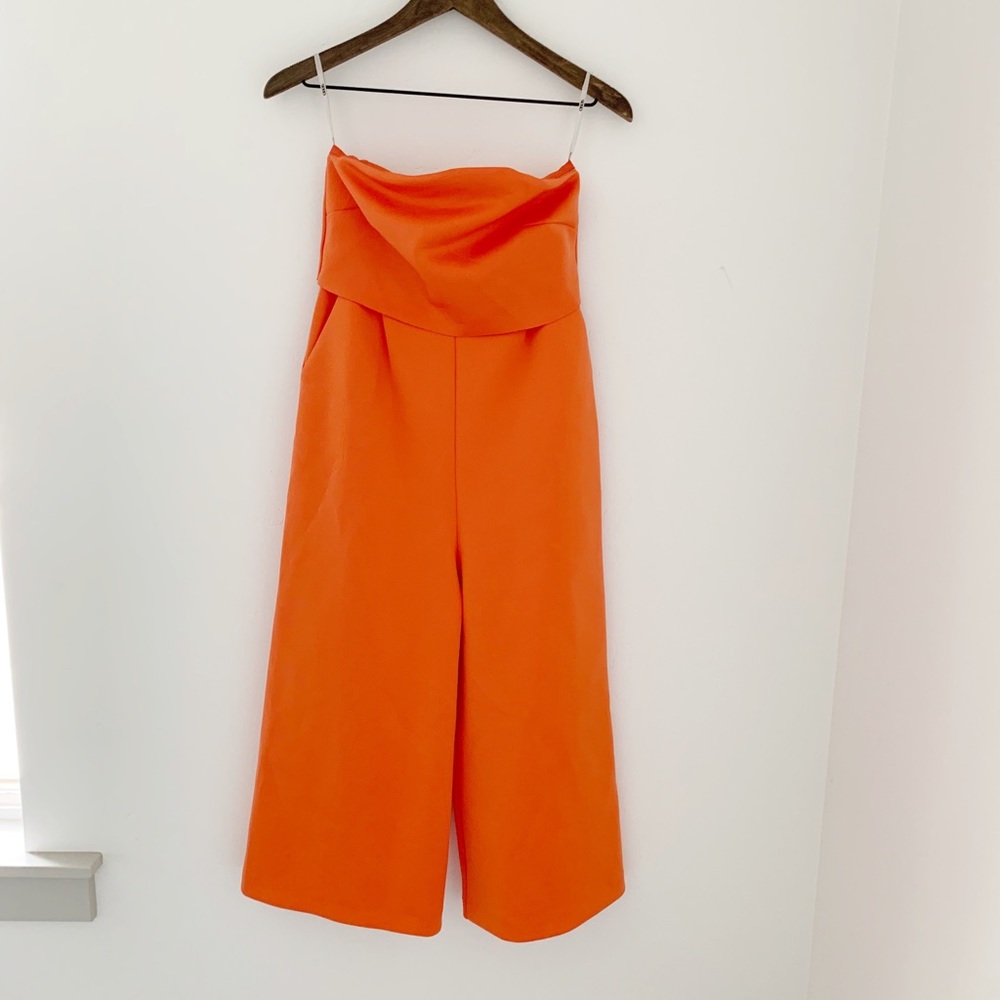 ASOS sleeveless orange jumpsuit romper